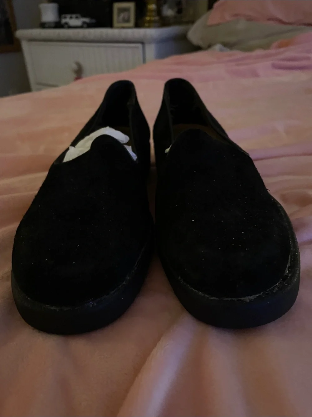 Coach Black Suede Slip-On Loafers